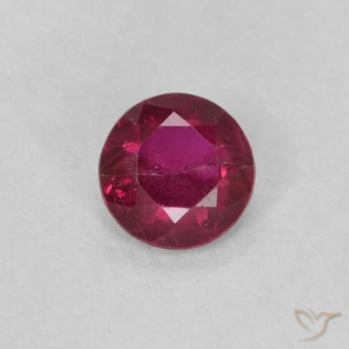 0.18ct طبيعي أحمر وردى ياقوت, دائري, VS-SI
