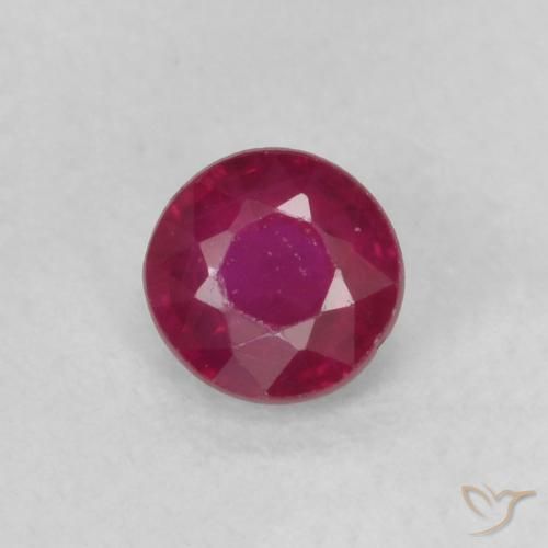 0.22ct طبيعي أحمر غامق ياقوت, دائري, VS-SI