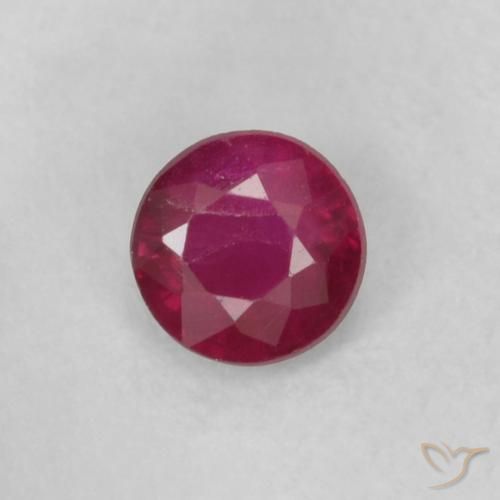 0.20ct طبيعي أحمر غامق ياقوت, دائري, SI