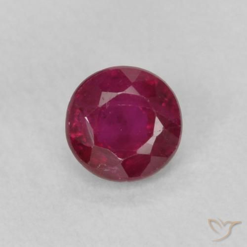 0.21ct طبيعي أحمر نبيذى غامق ياقوت, دائري, VS-SI, Photo A