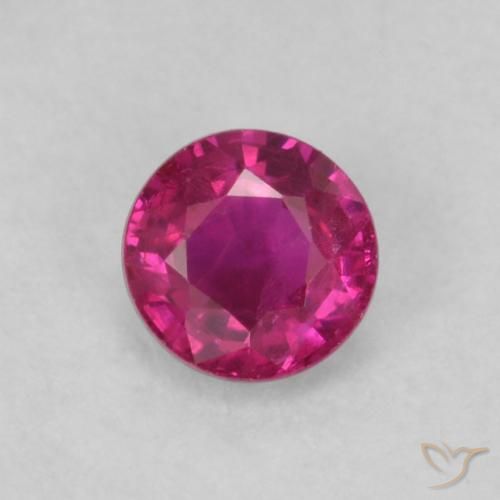 0.20ct طبيعي أحمر وردى ياقوت, دائري, قليلا جدا