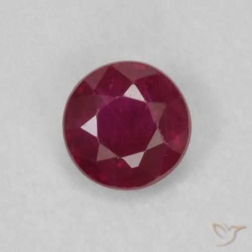 0.19ct طبيعي أحمر النبيذ ياقوت, دائري, قليلا جدا