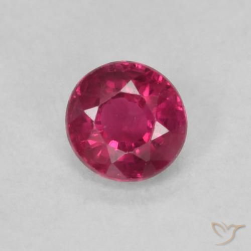 0.23ct طبيعي وردى محمر غامق ياقوت, دائري, قليلا جدا