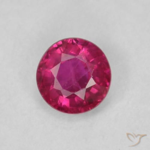 0.21ct طبيعي أحمر وردى ياقوت, دائري, قليلا جدا