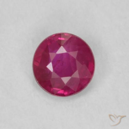0.17ct طبيعي أحمر وردى ياقوت, دائري, قليلا جدا