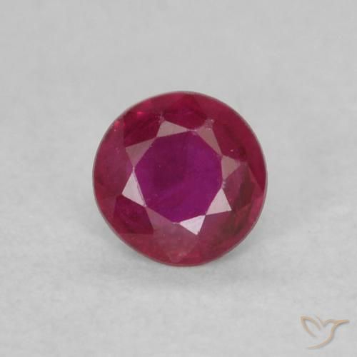 0.16ct طبيعي أحمر وردى ياقوت, دائري, قليلا جدا