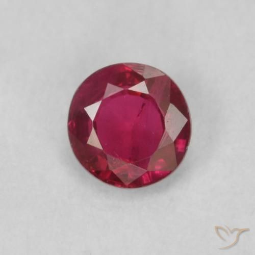0.21ct طبيعي أحمر غامق ياقوت, دائري, قليلا جدا