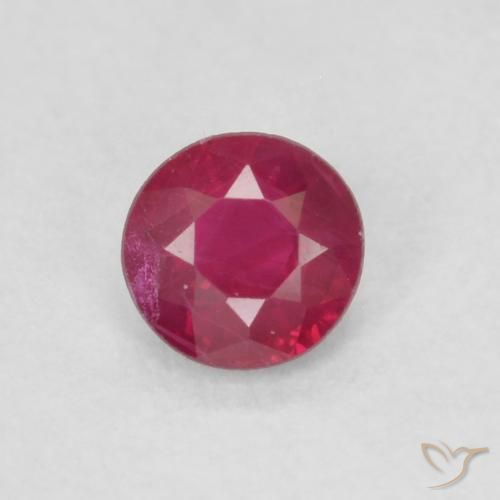 0.21ct طبيعي أحمر المربى ياقوت, دائري, قليلا جدا