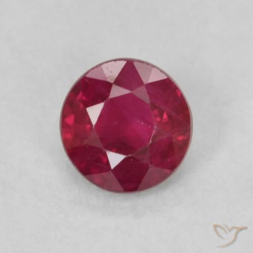 0.21ct طبيعي Medium Dark-Red ياقوت, دائري, VS-SI