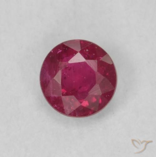 0.18ct طبيعي أحمر نبيذى غامق ياقوت, دائري, SI