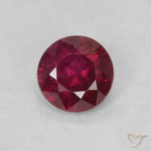 0.18ct طبيعي أحمر غامق ياقوت, دائري, VS-SI