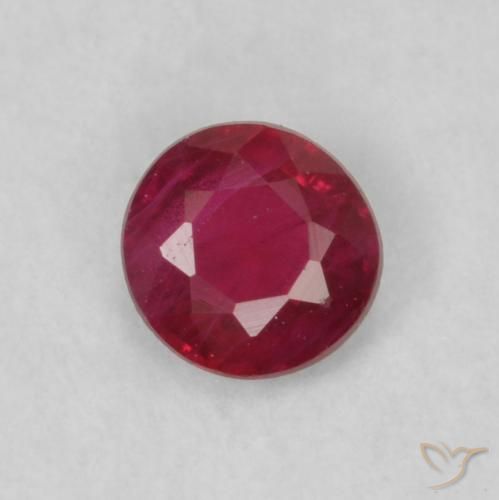 0.18ct طبيعي احمر غامق ياقوت, دائري, VS-SI