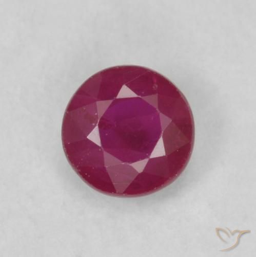 0.22ct طبيعي أحمر نبيذى غامق ياقوت, دائري, VS-SI