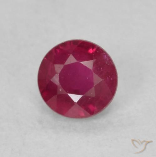 0.23ct طبيعي أحمر غامق ياقوت, دائري, VS-SI