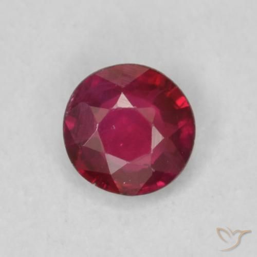 0.16ct طبيعي أحمر نبيذى غامق ياقوت, دائري, VS-SI