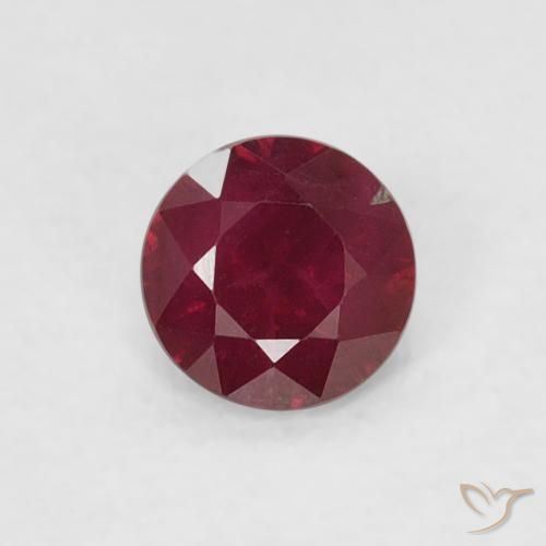 0.24ct طبيعي أحمر غامق ياقوت, دائري, SI-I1