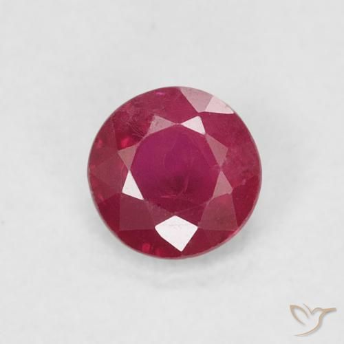 0.26ct طبيعي أحمر وردى ياقوت, دائري, SI-I1
