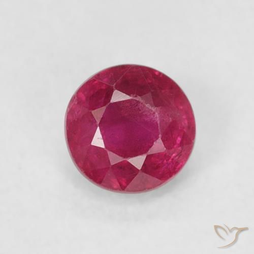 0.30ct طبيعي أحمر وردى ياقوت, دائري, SI-I1
