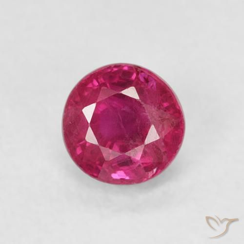 0.31ct طبيعي أحمر وردى ياقوت, دائري, SI-I1
