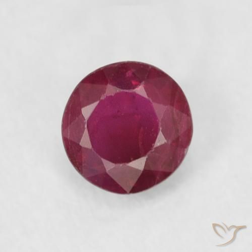 0.31ct طبيعي أحمر نبيذى غامق ياقوت, دائري, SI-I1