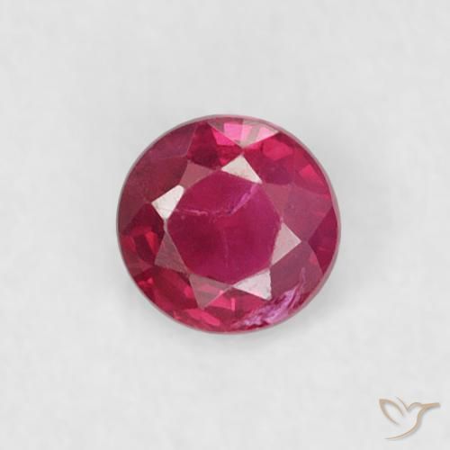 0.18ct طبيعي Medium Dark-Red ياقوت, دائري, SI