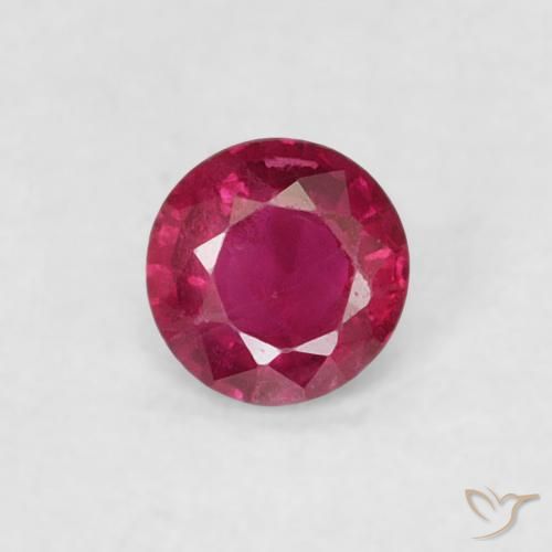 0.16ct طبيعي أحمر وردى ياقوت, دائري, قليلا جدا