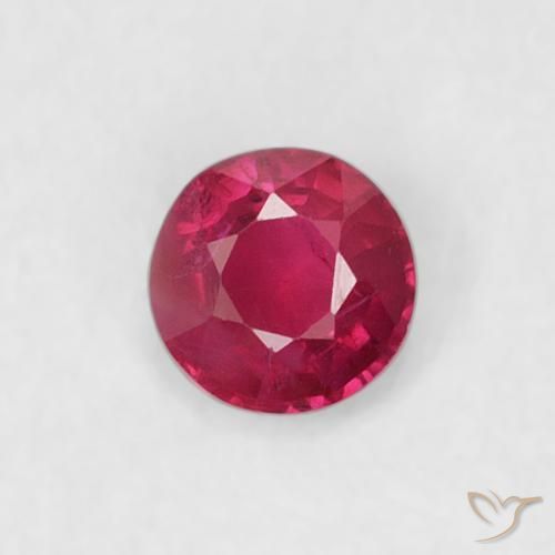 0.20ct طبيعي أحمر المربى ياقوت, دائري, قليلا جدا