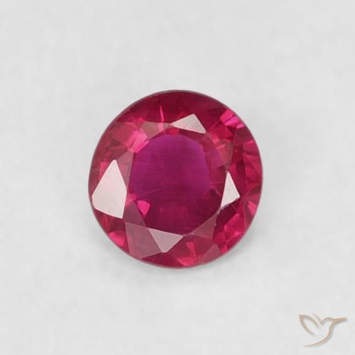 0.19ct طبيعي أحمر وردى ياقوت, دائري, قليلا جدا