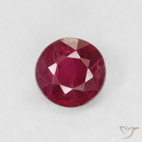 0.23ct طبيعي احمر غامق ياقوت, دائري, قليلا جدا