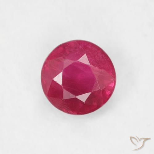 0.20ct طبيعي أحمر متوسط ياقوت, دائري, قليلا جدا