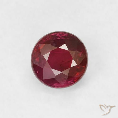 0.36ct طبيعي أحمر غامق ياقوت, دائري, قليلا جدا