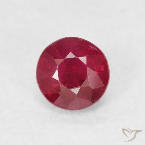 0.30ct طبيعي قرمزى غامق ياقوت, دائري, SI-I1