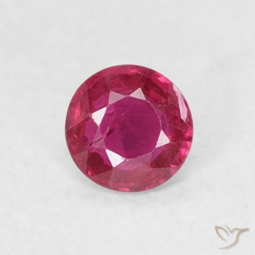 0.22ct طبيعي Medium Dark-Red ياقوت, دائري, SI-I1