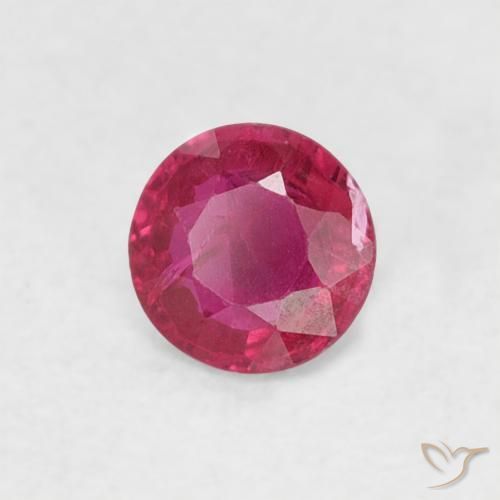 ياقوت Medium Dark-Red طبيعي، دائري، 0.22 قيراط، SI-I1