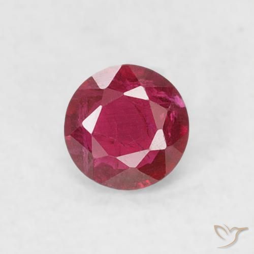 0.19ct طبيعي أحمر غامق ياقوت, دائري, SI-I1