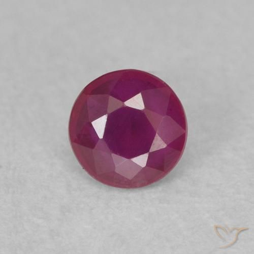 0.25ct طبيعي أرجواني محمر ياقوت, دائري, SI