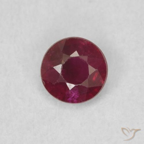 0.26ct طبيعي أحمر غامق ياقوت, دائري, SI