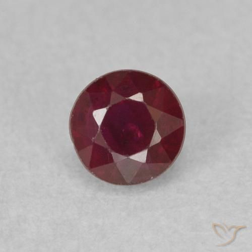 0.37ct طبيعي أحمر النبيذ ياقوت, دائري, SI