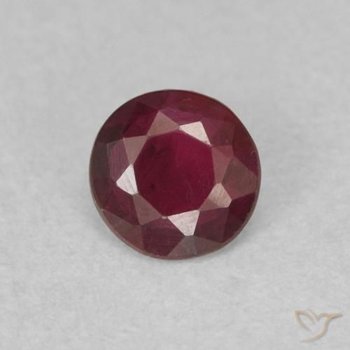 0.26ct طبيعي أحمر النبيذ ياقوت, دائري, SI