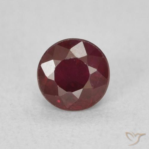 0.36ct طبيعي أحمر غامق ياقوت, دائري, SI