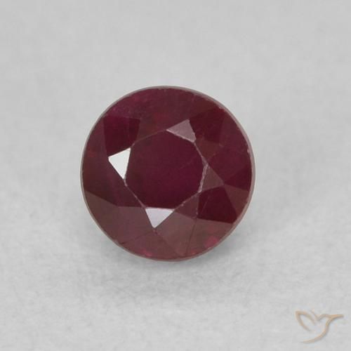 0.36ct طبيعي أحمر غامق ياقوت, دائري, SI