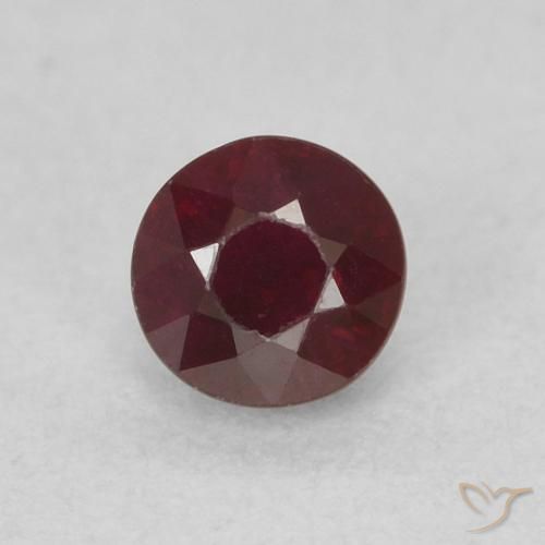 0.36ct طبيعي أحمر غامق ياقوت, دائري, SI