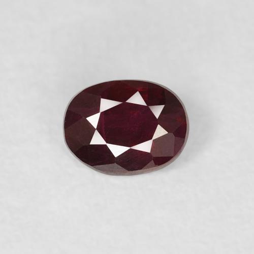 0.39ct طبيعي احمر غامق ياقوت, بيضوي, قليلا جدا