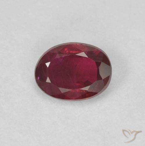 0.38ct طبيعي أحمر متوسط ياقوت, بيضوي, قليلا جدا