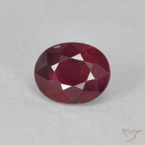 0.53ct طبيعي أحمر النبيذ ياقوت, بيضوي, قليلا جدا