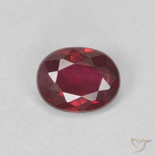 0.43ct طبيعي أحمر غامق ياقوت, بيضوي, قليلا جدا