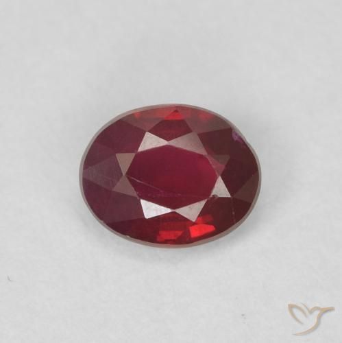 0.43ct طبيعي أحمر متوسط ياقوت, بيضوي, قليلا جدا