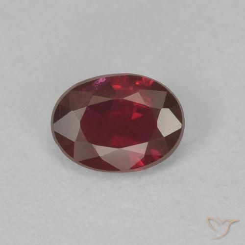 0.39ct طبيعي أحمر غامق ياقوت, بيضوي, قليلا جدا