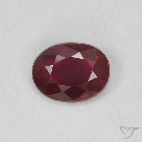 0.42ct طبيعي أحمر غامق ياقوت, بيضوي, قليلا جدا
