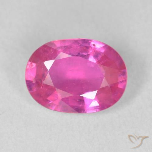 1.50ct طبيعي وردي فاقع ياقوت, بيضوي, قليلا جدا